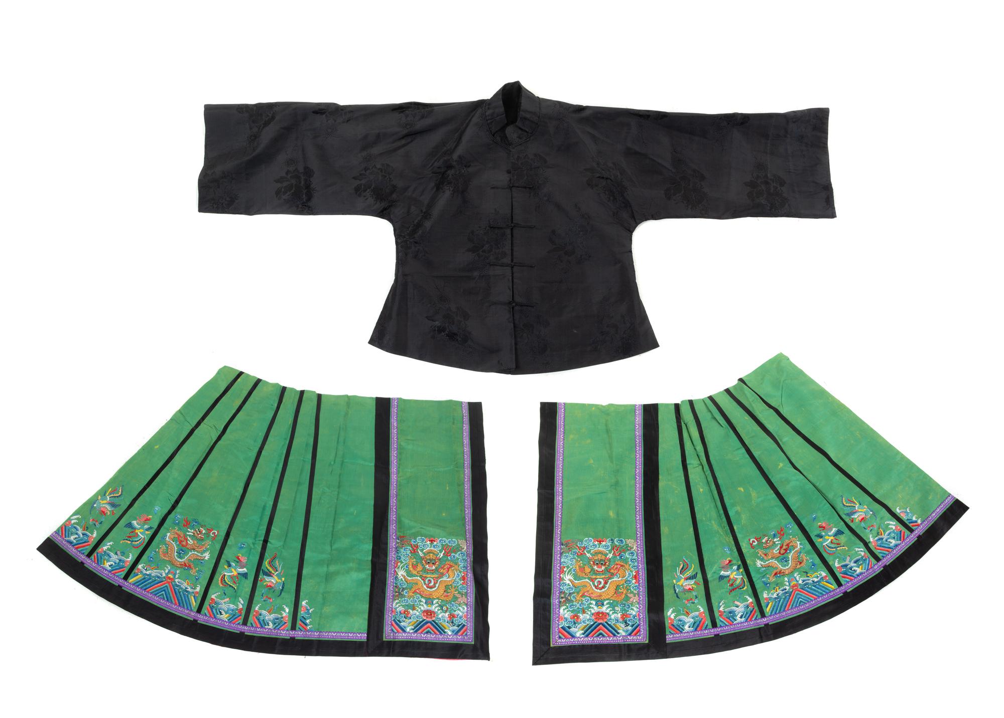 Three Embroidered Silk Textiles
