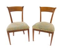 A Pair of Biedermeier Side Chairs Height 34 inches. — 19TH CENTURY