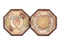 A Shellwork Heart and Sunburst Double Sailor's Valentine