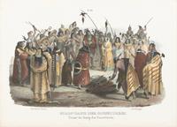 [BODMER, Karl (1809-1893)]. Scalptanz Der Monnitarri. Danse du Scalp des Meunitarris .