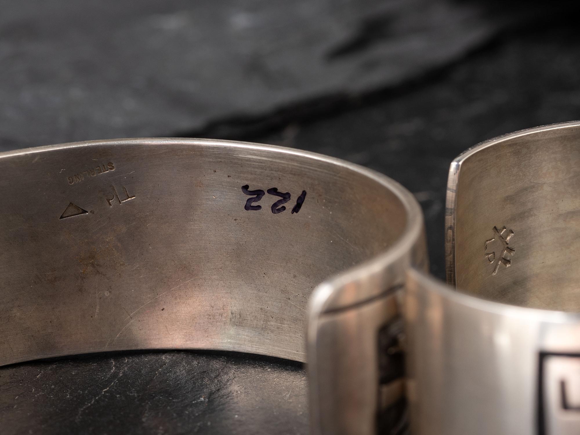 Hopi Silver Overlay Cuff Bracelets
