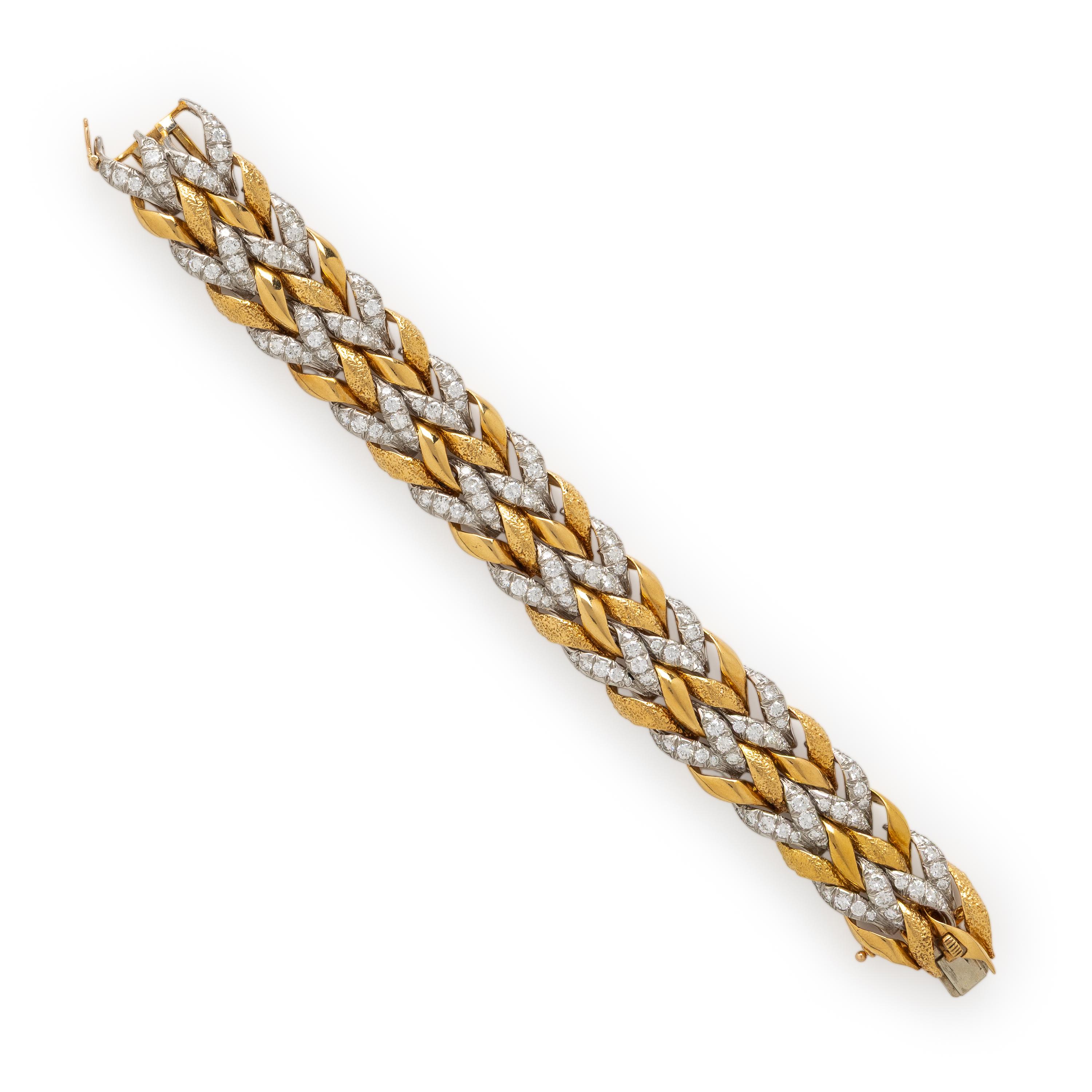 Verdura, Diamond, Yellow Gold, and Platinum Bracelet