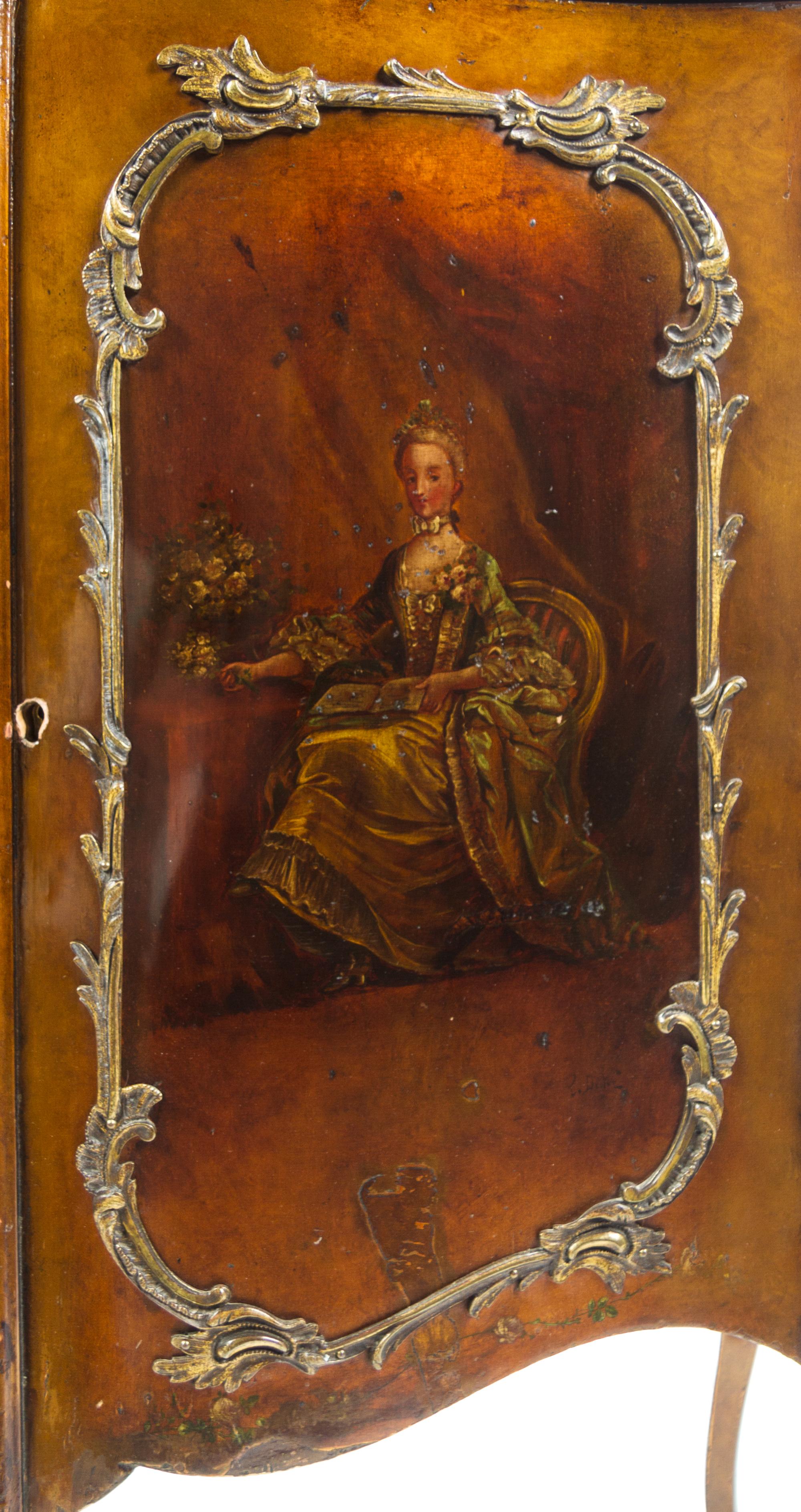 A Louis XV Style Gilt Bronze Mounted Vernis Martin Cabinet Height 69 x width 36 x depth 17 1/2 inches. — EARLY 20TH CENTURY