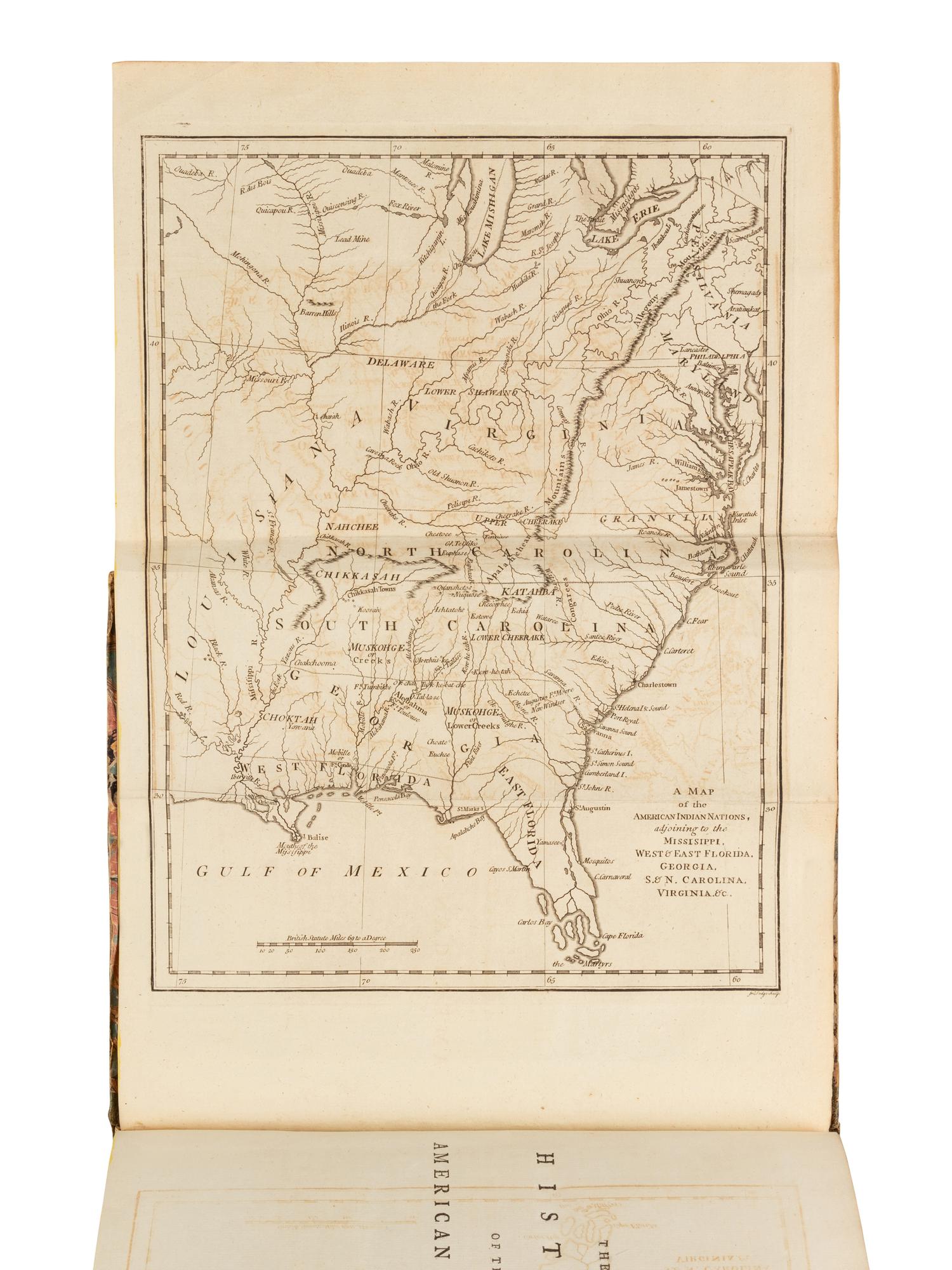 ADAIR, James (1709?-1783). The History of the American Indians; particularly those Nations adjoining to the Mississippi, East and West Florida, Georgia, South and North Carolina, and Virginia . London: for Edward and Charles Dilly, 1775.