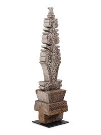 A Southeast Asian Carved Wood Roof Finial