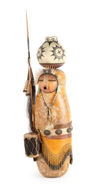 Mixed Media Kachina Figure 38 1/2 x 15 inches