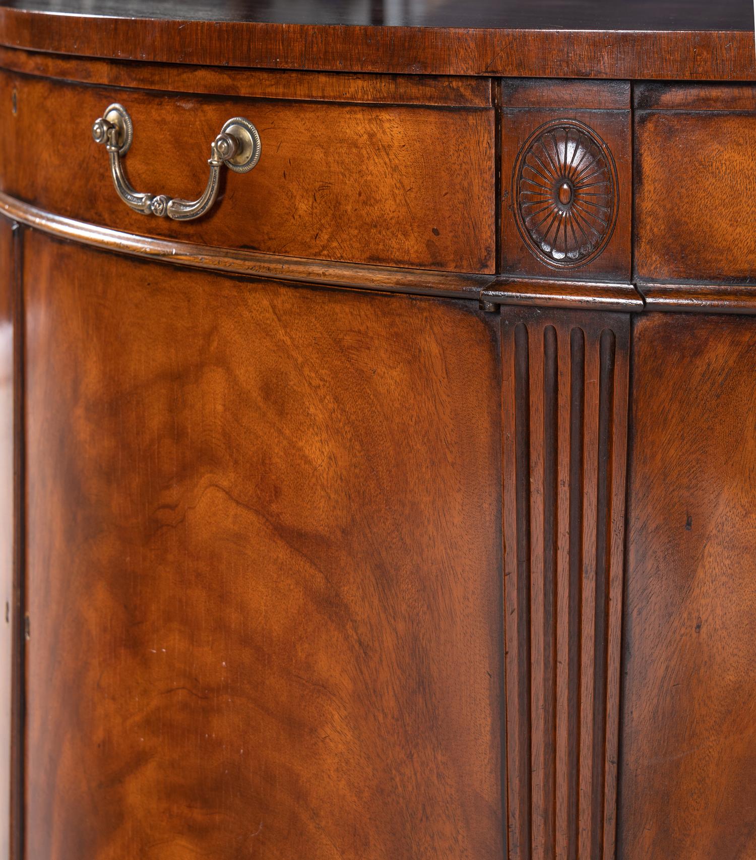 A George III Style Burlwood Demilune Cabinet
