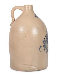 A Four-Gallon Cobalt-Decorated Stoneware Jug