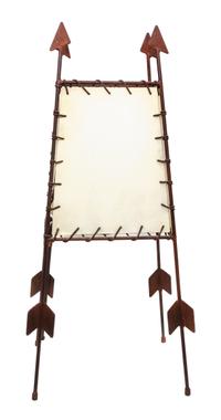 Two Contemporary Arrow Head Styled Table Lamps Height 31 x width 14 1/4 x depth 11 3/4 inches.
