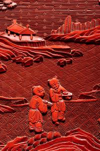 A Cinnabar Lacquer Table Screen