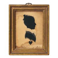 American School 19th Century, A Silhouette Miniature Portrait of Sarah Nelson