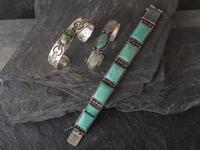 Navajo Silver and Turquoise Bracelets, PLUS