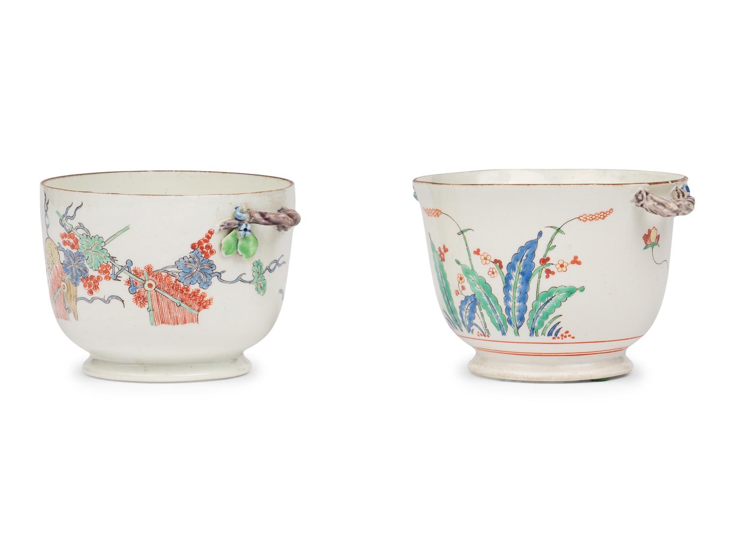 Two Chantilly Soft Paste Porcelain 'Kaikemon' Coolers