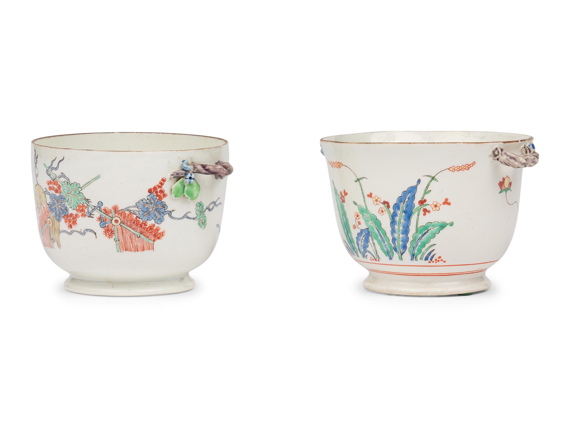 Two Chantilly Soft Paste Porcelain 'Kaikemon' Coolers