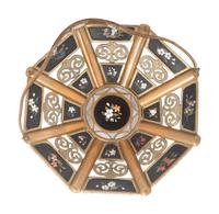 An Italian Gilt Metal and Pietra Dura Basket