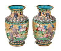 A Pair of Cloisonné Vases