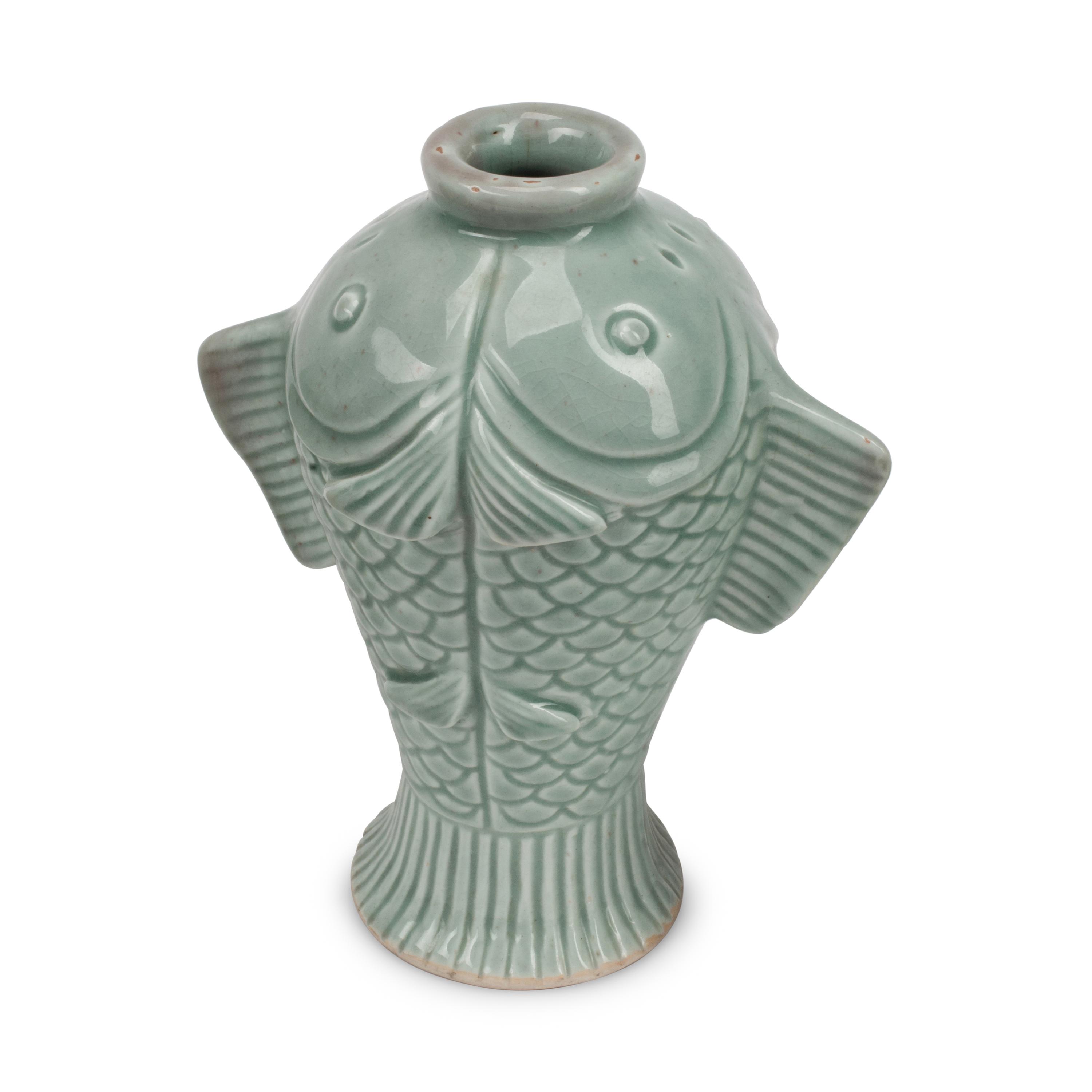 Five Chinese Celadon Glazed Porcelain Vases