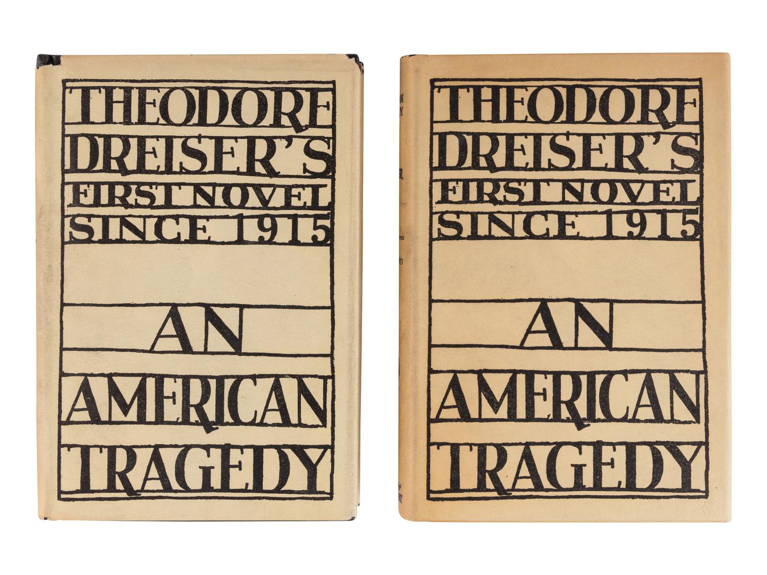 DREISER, Theodore (1871-1945). An American Tragedy . New York: Boni & Liveright, 1925.