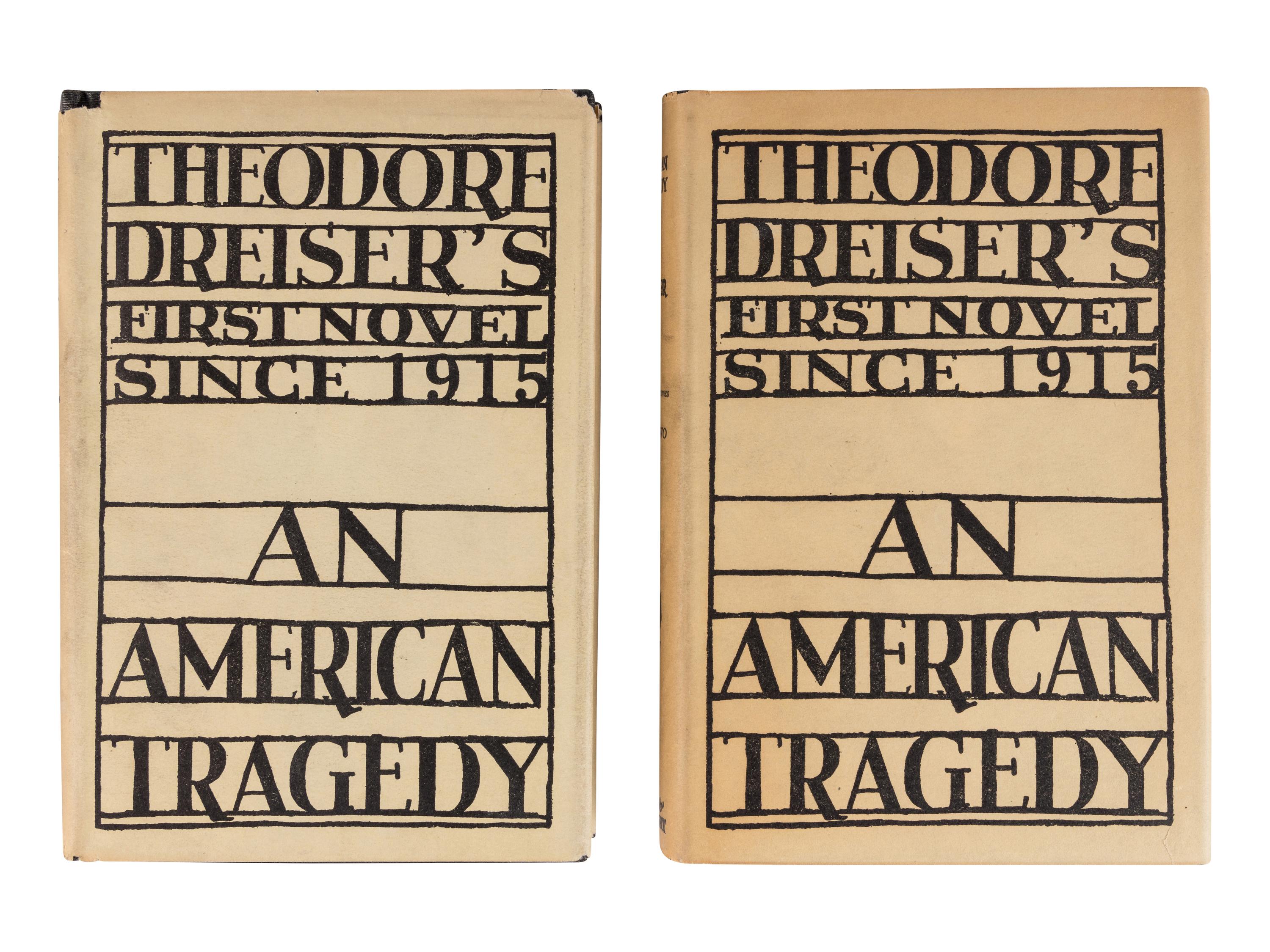 DREISER, Theodore (1871-1945). An American Tragedy . New York: Boni & Liveright, 1925.
