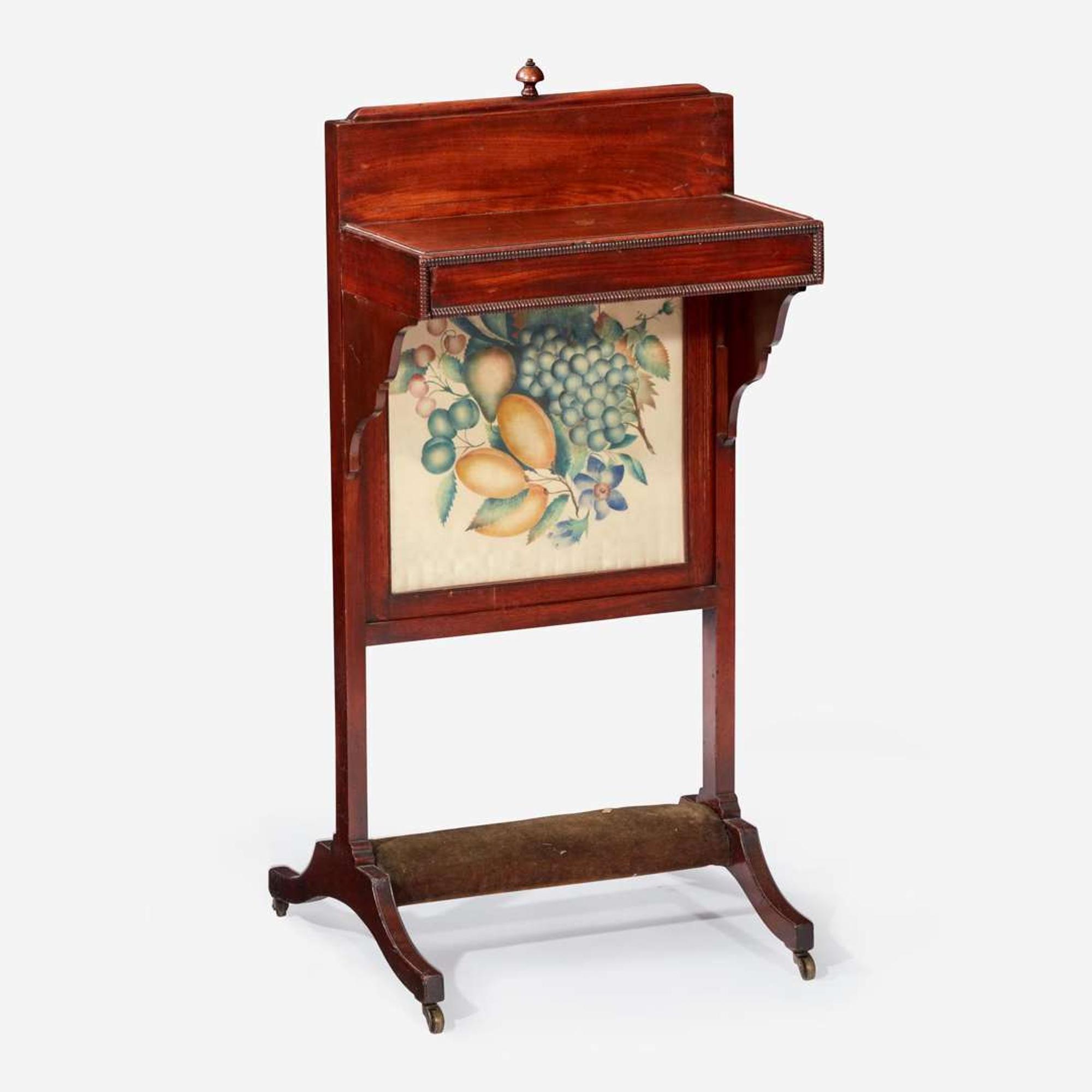 A Regency Mahogany Fire Screen Writing Table John Taylor, early 19th century