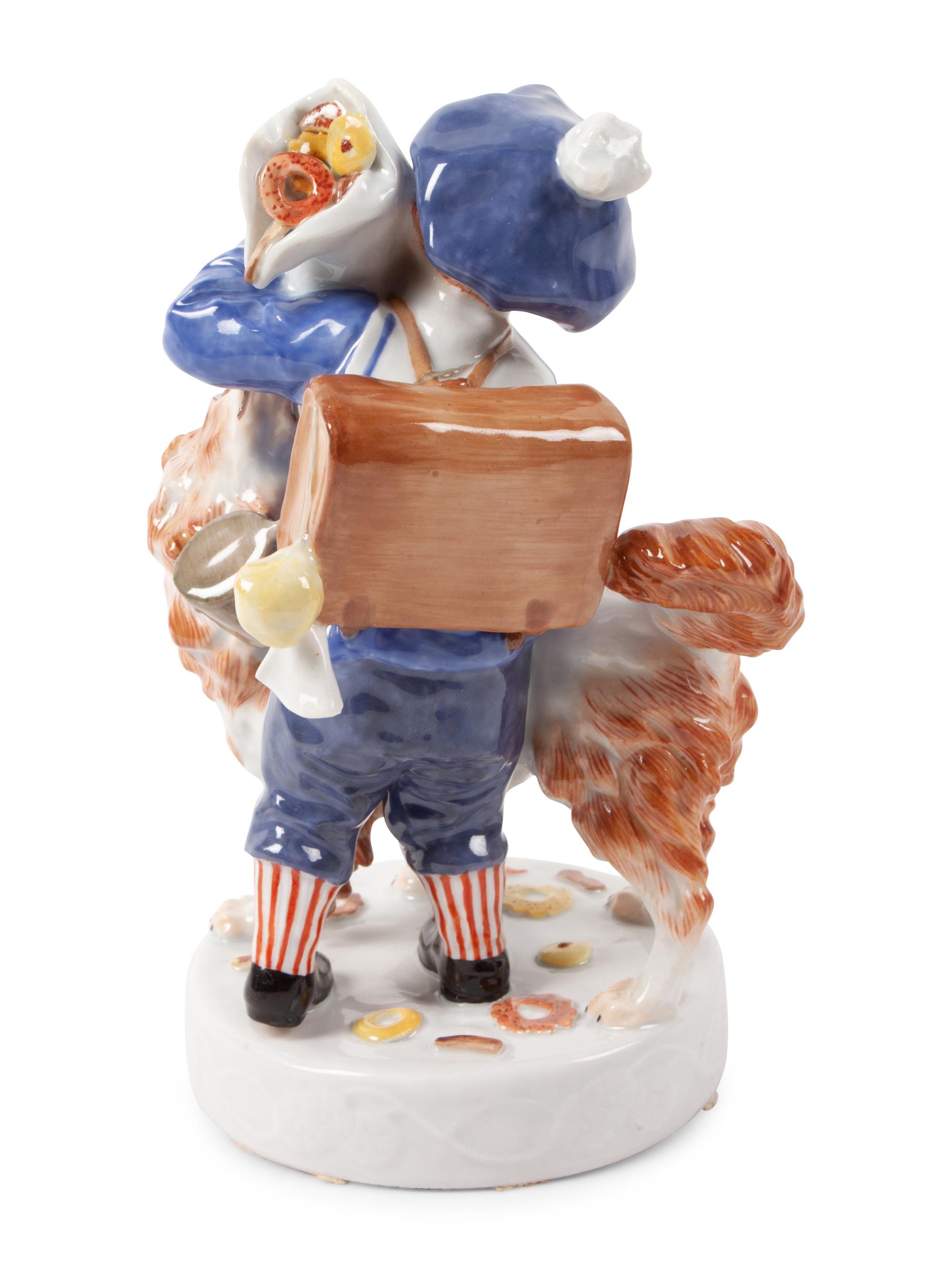 A Meissen Porcelain Figure of a Boy with a Dog, by Erich Hosel