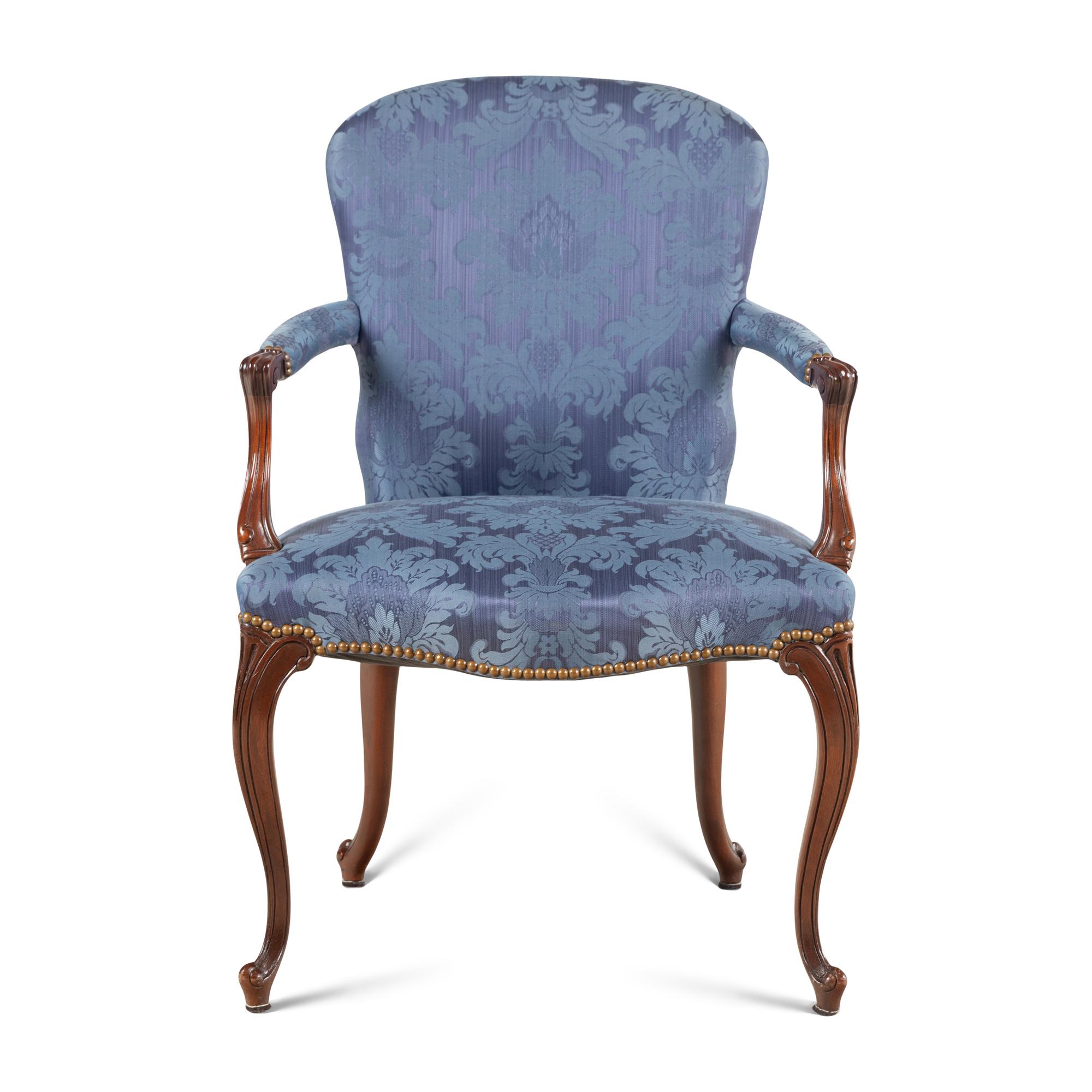 A Louis XV Style Walnut Fauteuil