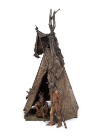 A Franz Bergman Cold Painted Bronze Group