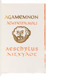 [ALLEN PRESS]. AESCHYLUS (ca.525-456). The Oresteian Trilogy . San Francisco: The Allen Press, 1986.