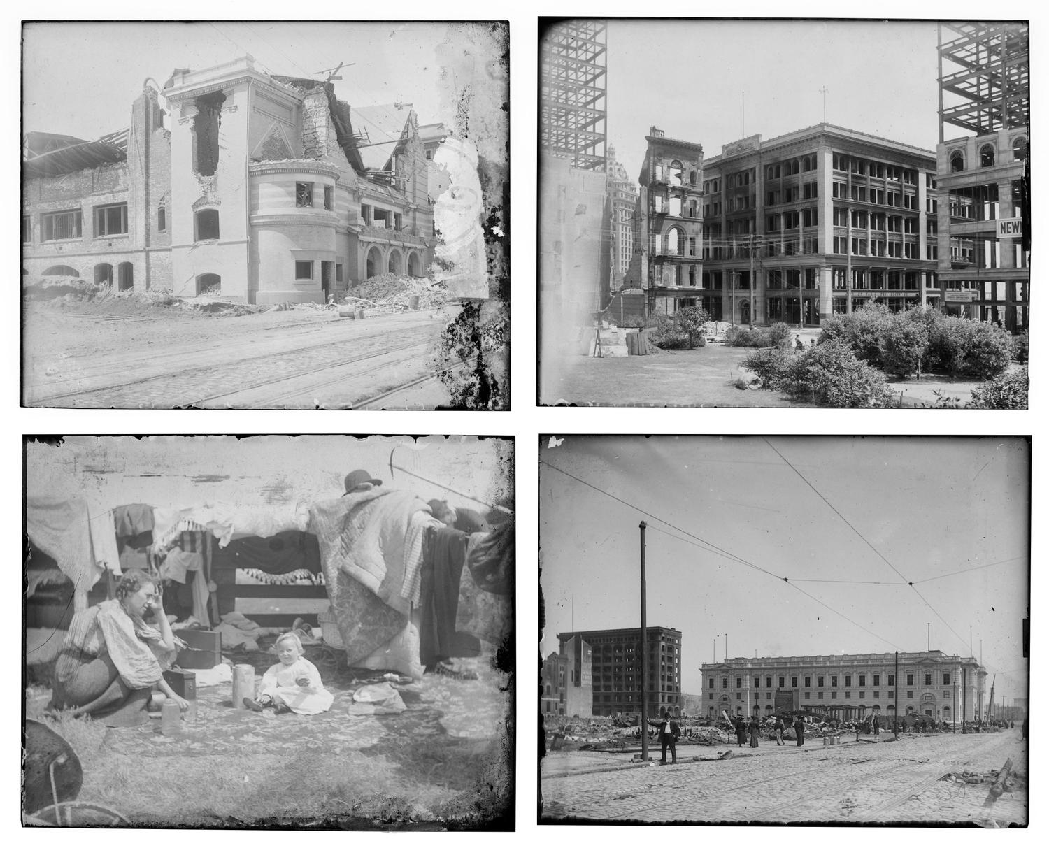 [CALIFORNIA]. A group of 21 glass negatives documenting the San Francisco Earthquake.