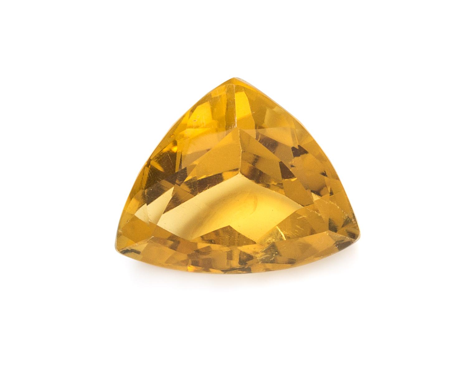 A 32.60 Carat Triangular Mixed Cut Heliodor Beryl,
