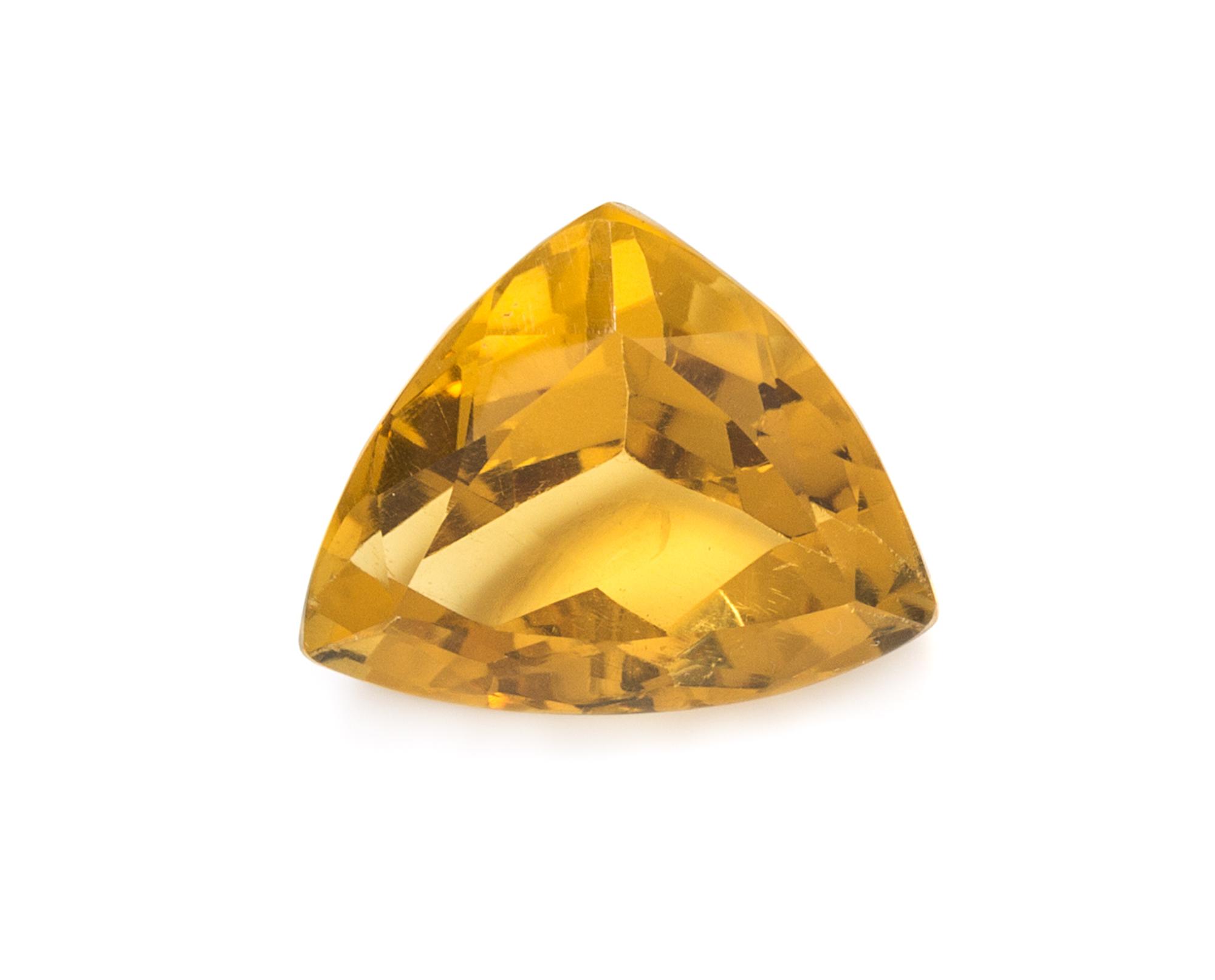 A 32.60 Carat Triangular Mixed Cut Heliodor Beryl,