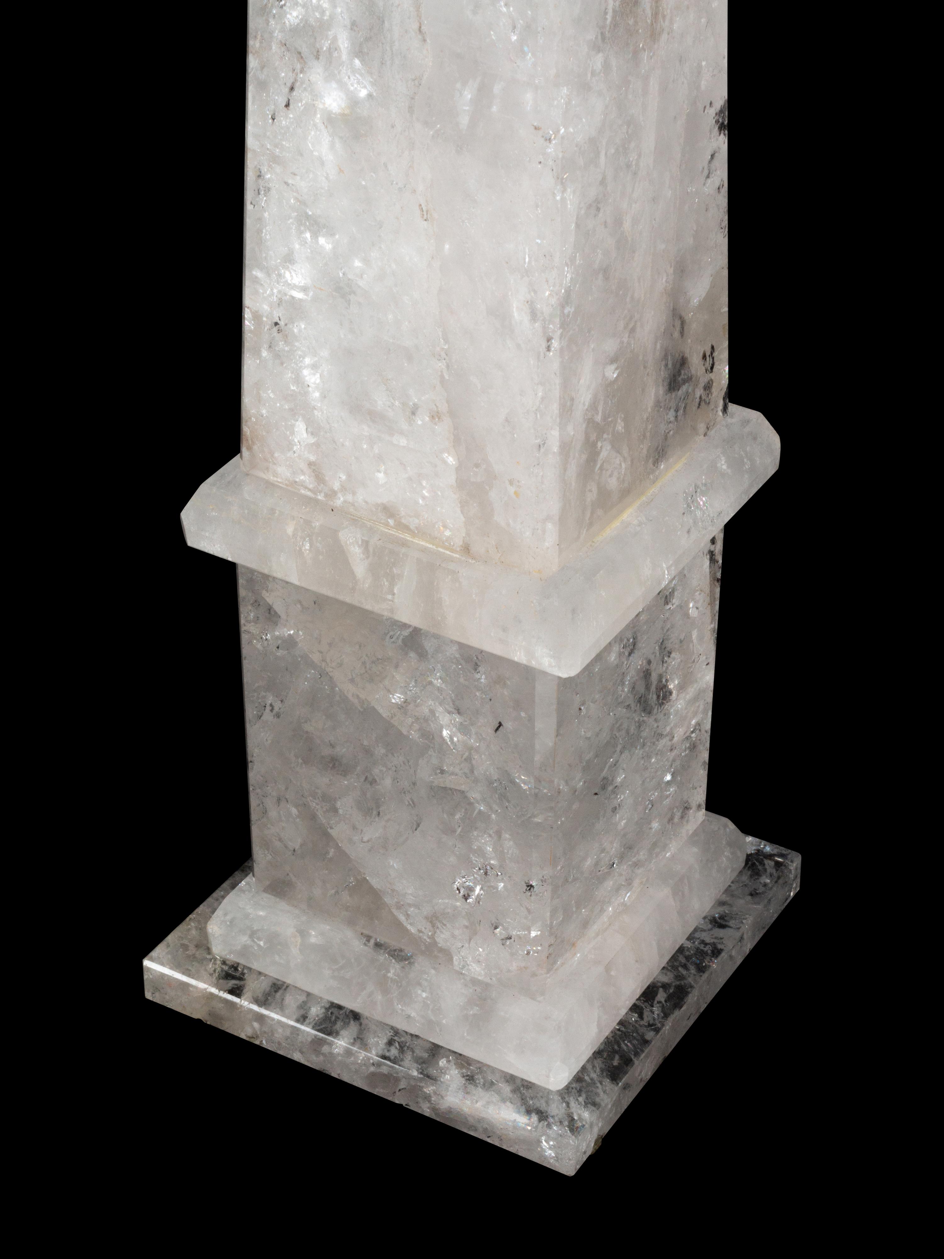 A Pair of Rock Crystal Obelisks