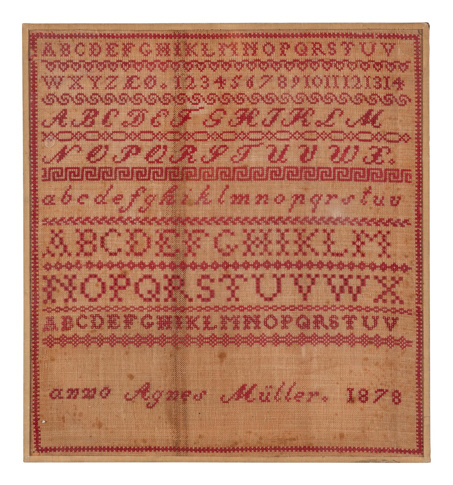 Seven Needlework Embroidered Schoolgirl's Samplers