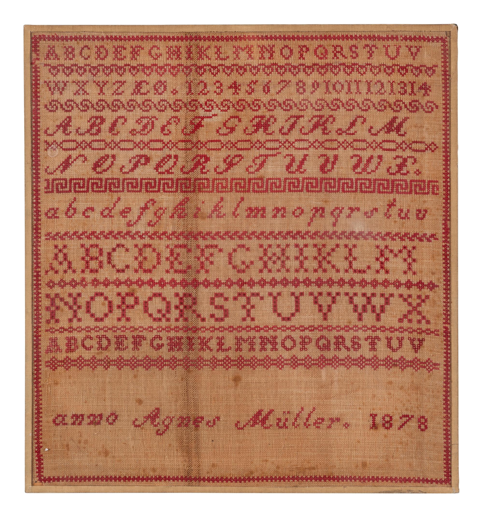 Seven Needlework Embroidered Schoolgirl's Samplers