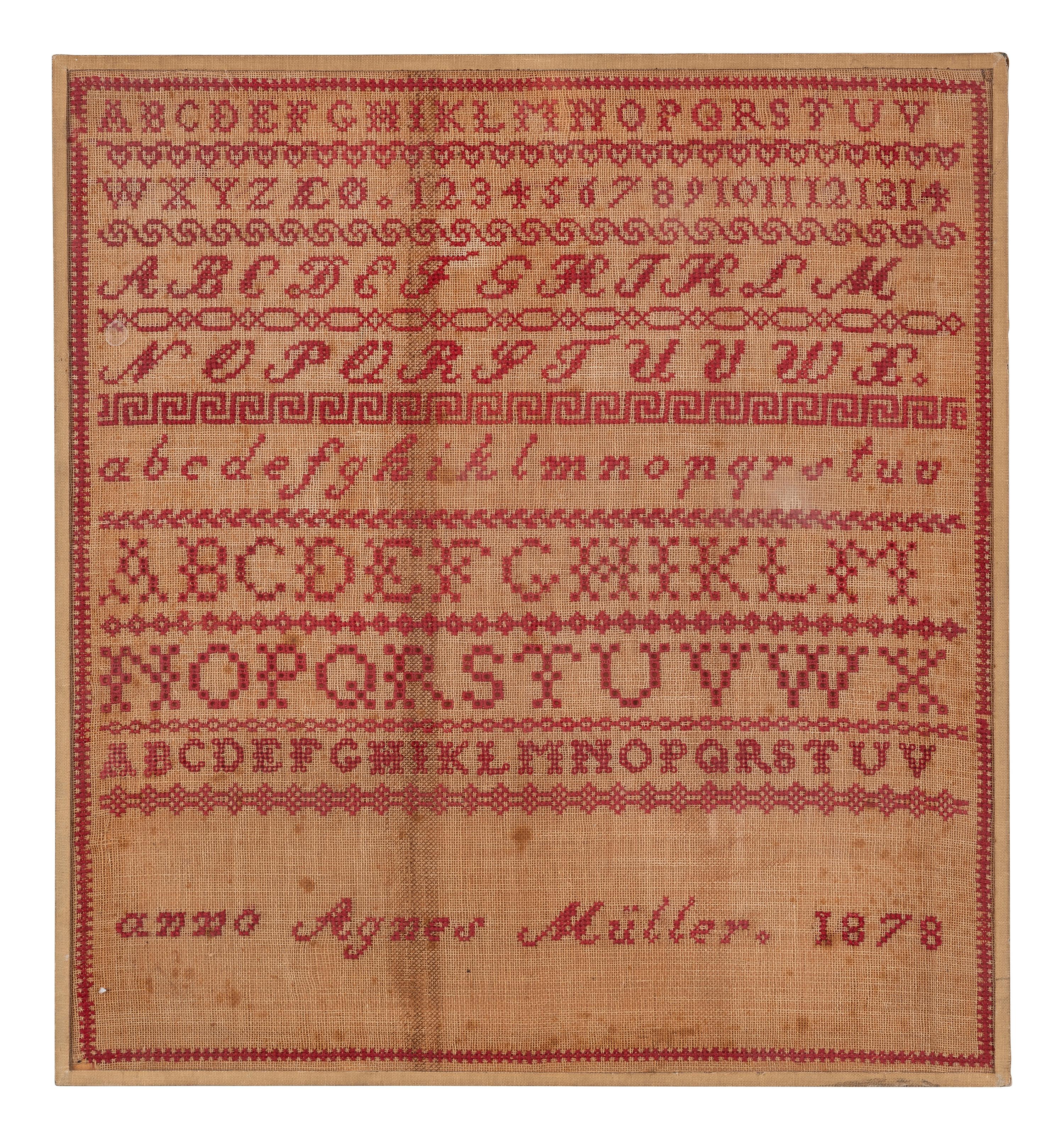 Seven Needlework Embroidered Schoolgirl's Samplers