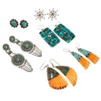Navajo, Zuni, and Pueblo Hook and Post Earrings
