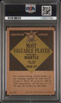 A 1961 Topps Mickey Mantle MVP Baseball Card No. 475 (PSA 4 VG-EX) from The Collection of David Eisenhower