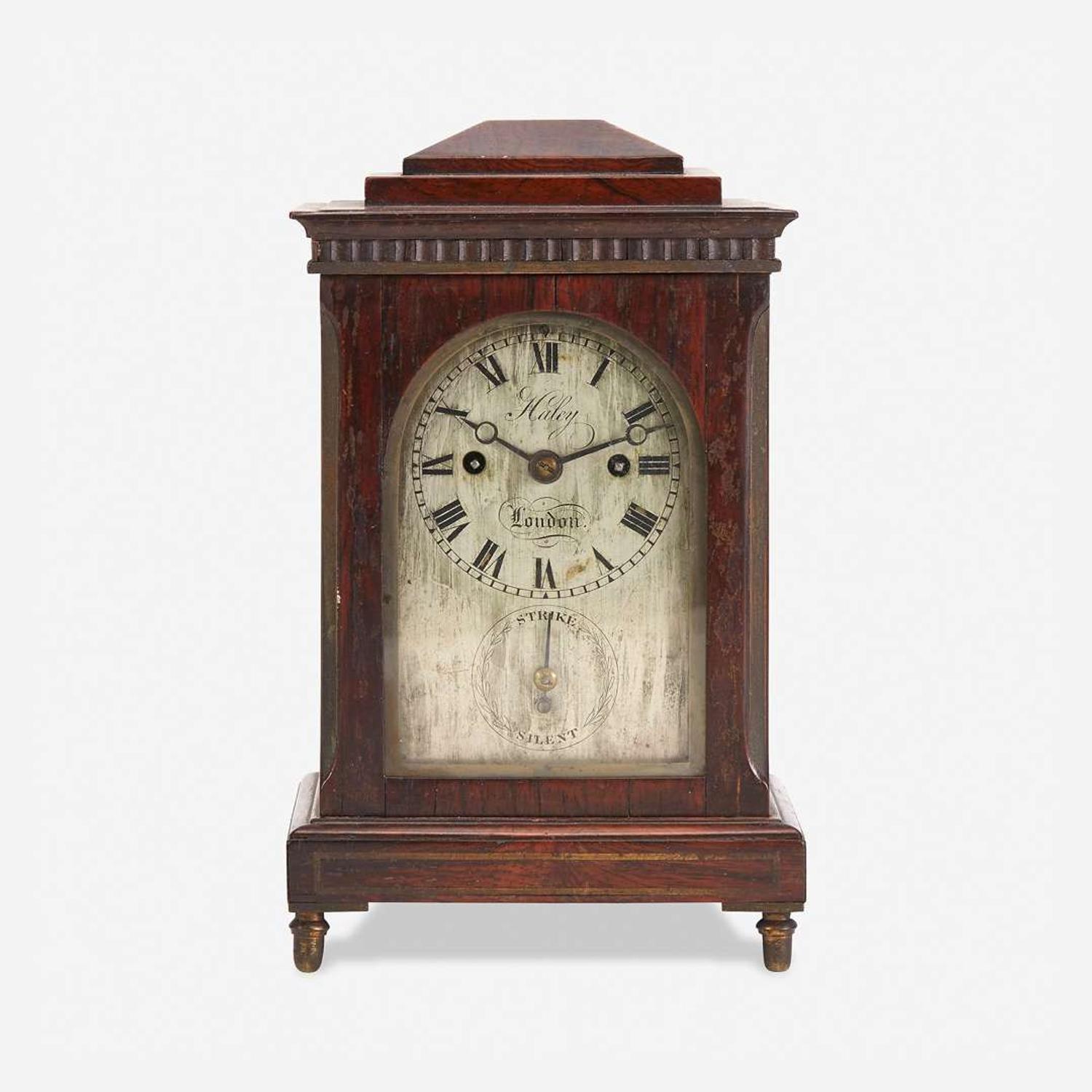 A George III Small Brass-Inlaid Mahogany Bracket Clock Charles Haley (1762–1823), London, early 19th century