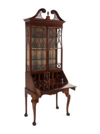 A George III Mahogany Bureau Bookcase