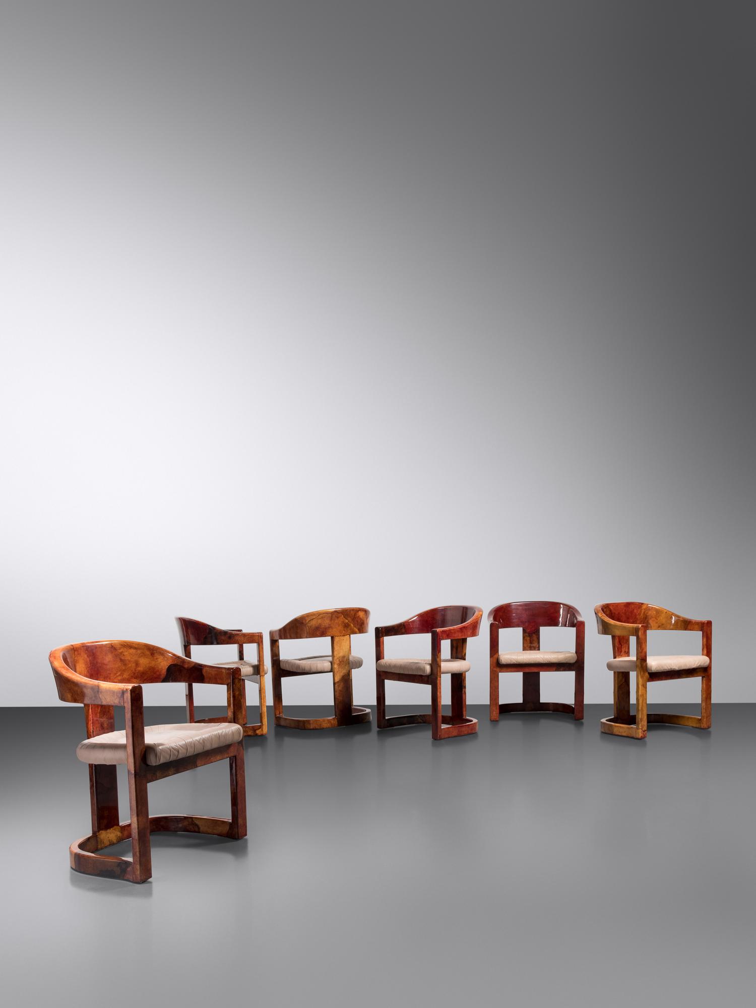 Set of Six Onassis Chairs Karl Springer Ltd., USA