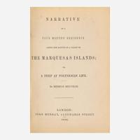 [Literature] Melville, Herman Narrative of a Four Months' Residence Among the Natives of a Valley of the Marquesas Islands; or, A Peep at Polynesian Life