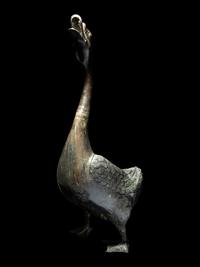 A Japanese Bronze Figure of a Goose