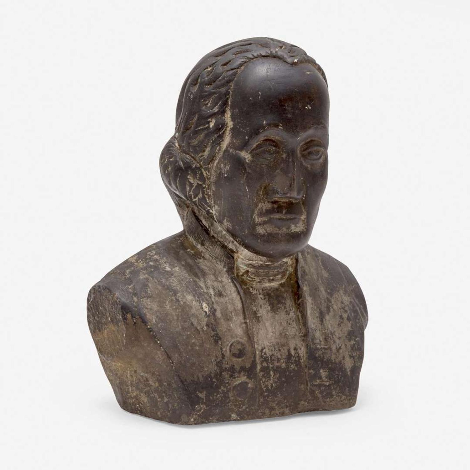 A carved stone bust of George Washington (1732-1799) Dated "1811"