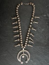 Navajo Silver Squash Blossom Necklace