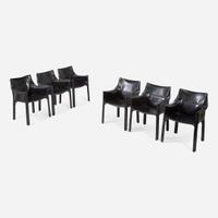 Mario Bellini (Italian, b. 1935) Set of Six Cab Chairs, No. 413, Cassina, Italy, designed 1977, the present lot circa 1990s