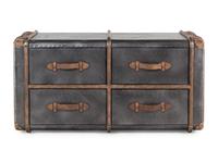 A Contemporary Nailhead-Decorated Metal Trunk
