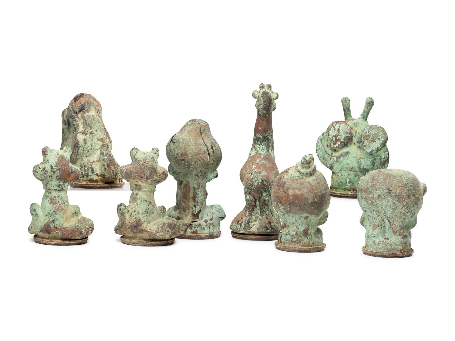 Eight Cast Metal Toy Molds