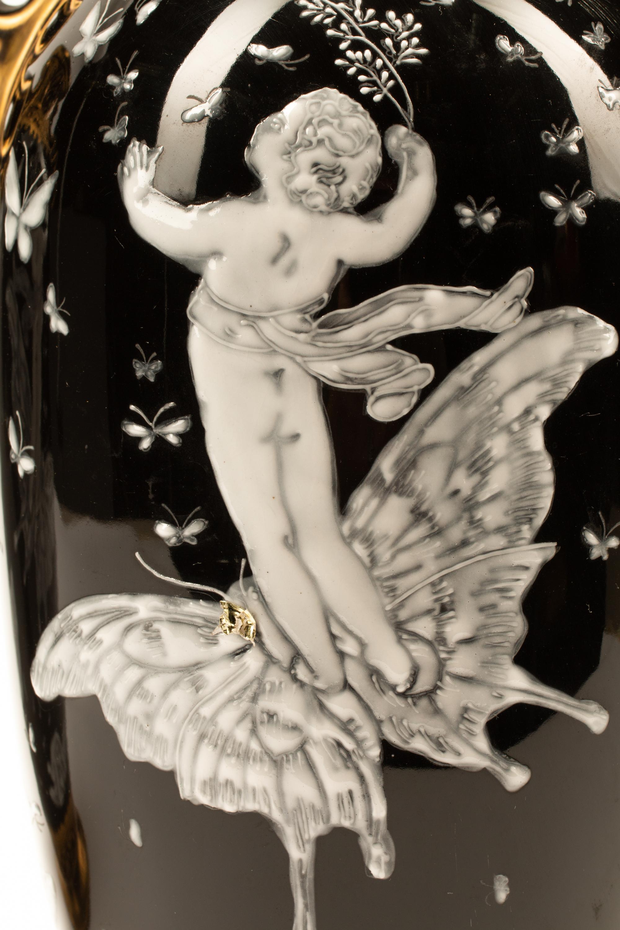 A Pair of Minton Style Porcelain Vases