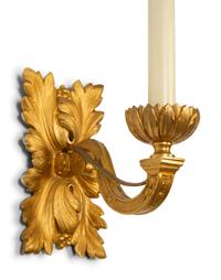 A Set of Four Gilt Bronze Single-Light Sconces