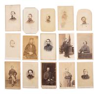 [CIVIL WAR]. A collection of late 19th-century photographs, mostly CDVs, including Civil War subjects.